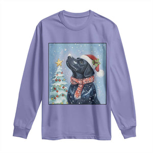 Cute Black Lab Christmas Long Sleeve Shirt Holiday Dog Lover Gift Idea TS12 Violet Print Your Wear