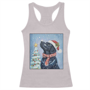 Cute Black Lab Christmas Racerback Tank Top Holiday Dog Lover Gift Idea TS12 Ice Gray Print Your Wear