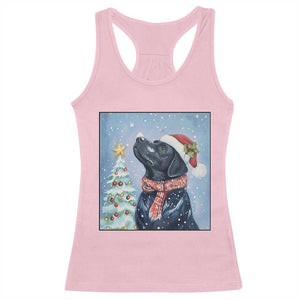 Cute Black Lab Christmas Racerback Tank Top Holiday Dog Lover Gift Idea TS12 Light Pink Print Your Wear