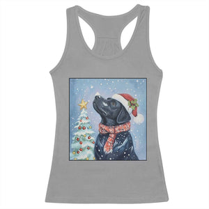 Cute Black Lab Christmas Racerback Tank Top Holiday Dog Lover Gift Idea TS12 Sport Gray Print Your Wear