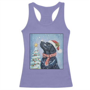 Cute Black Lab Christmas Racerback Tank Top Holiday Dog Lover Gift Idea TS12 Violet Print Your Wear