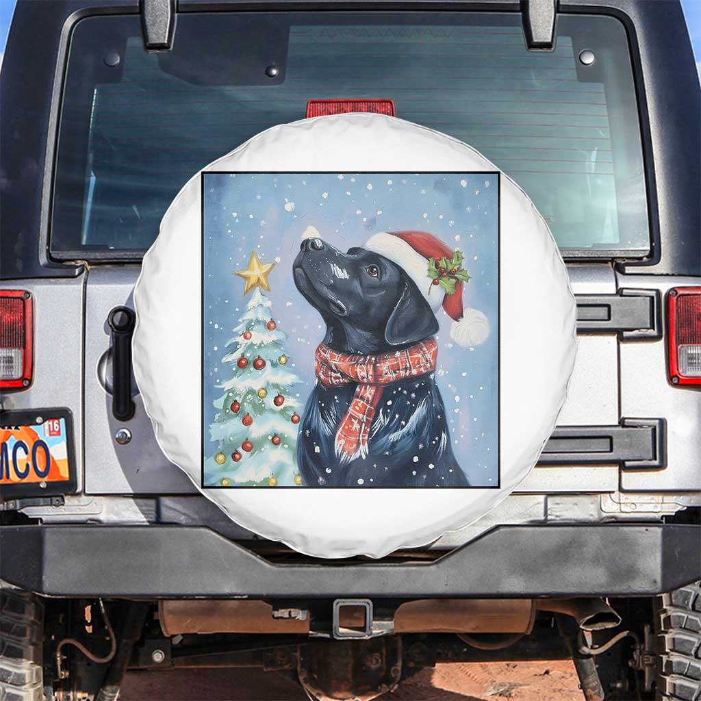 Cute Black Lab Christmas Spare Tire Cover Holiday Dog Lover Gift Idea TS12 No hole White Print Your Wear