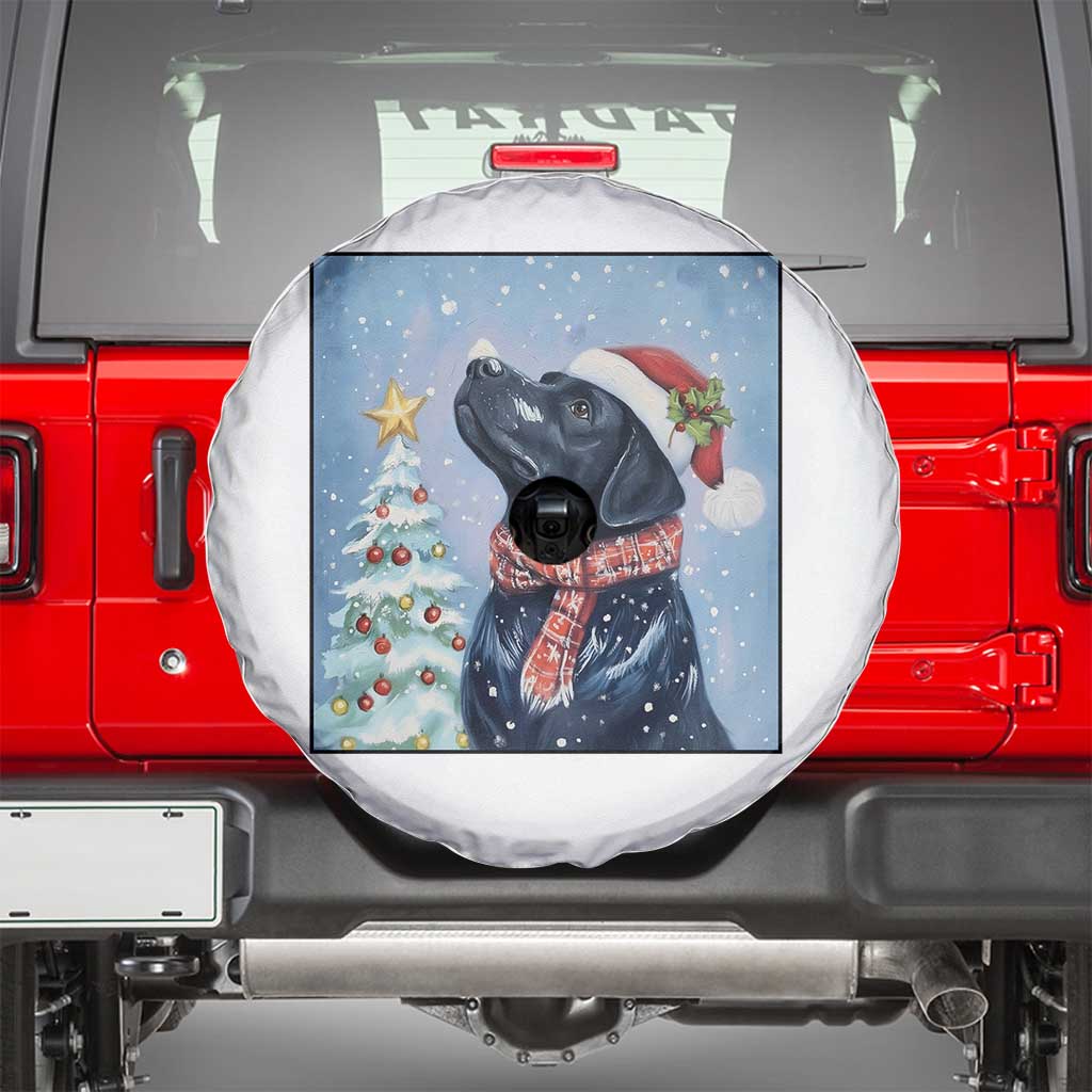 Cute Black Lab Christmas Spare Tire Cover Holiday Dog Lover Gift Idea TS12 White Print Your Wear