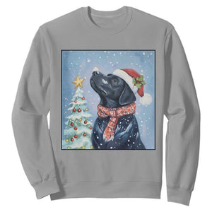 Cute Black Lab Christmas Sweatshirt Holiday Dog Lover Gift Idea TS12 Sport Gray Print Your Wear