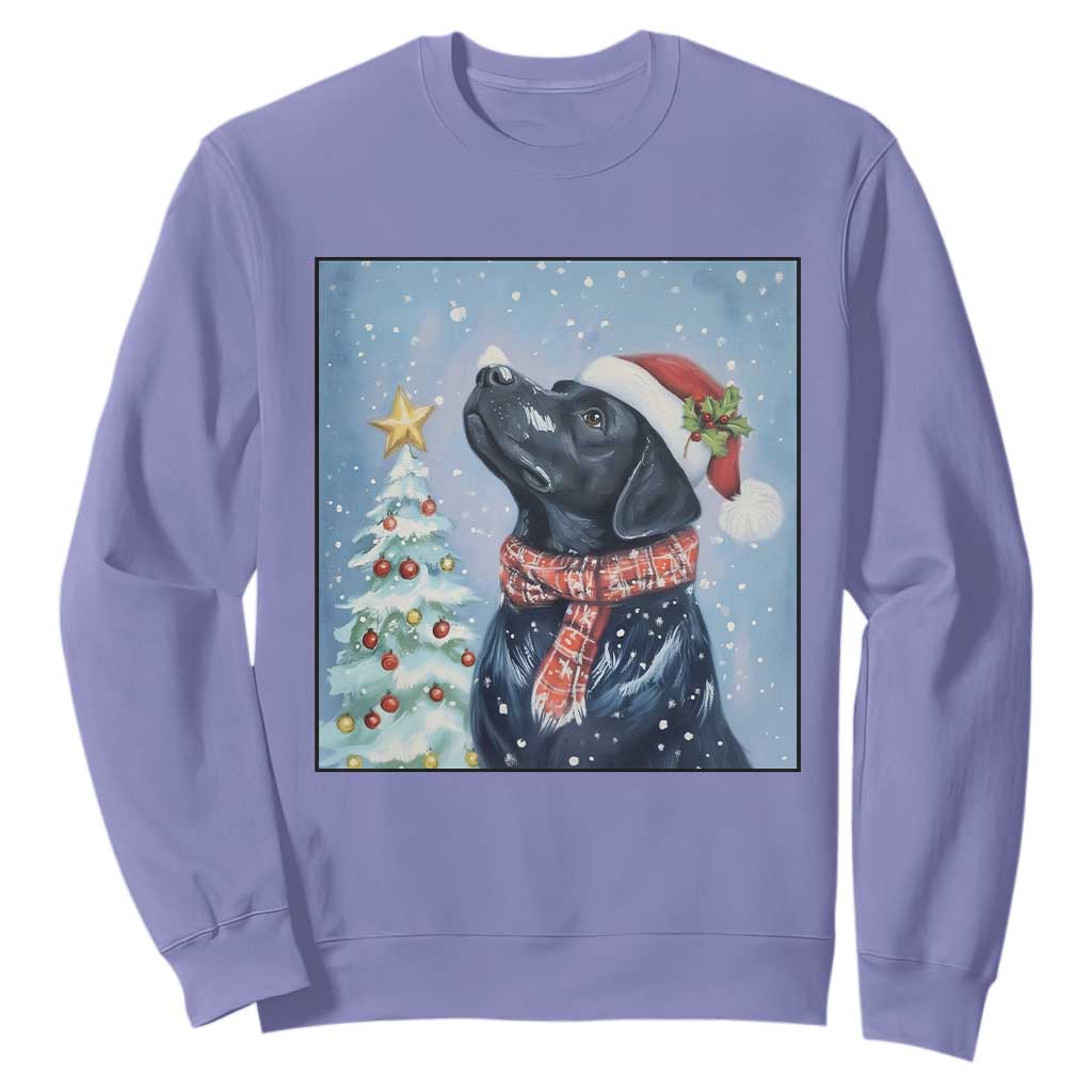 Cute Black Lab Christmas Sweatshirt Holiday Dog Lover Gift Idea TS12 Violet Print Your Wear