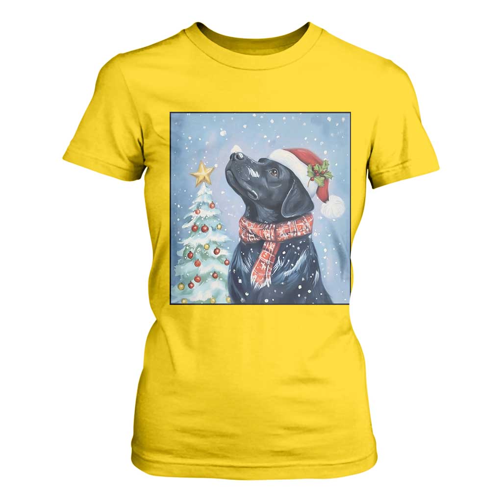Cute Black Lab Christmas T Shirt For Women Holiday Dog Lover Gift Idea TS12 Daisy Print Your Wear