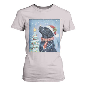 Cute Black Lab Christmas T Shirt For Women Holiday Dog Lover Gift Idea TS12 Ice Gray Print Your Wear