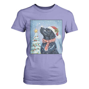Cute Black Lab Christmas T Shirt For Women Holiday Dog Lover Gift Idea TS12 Violet Print Your Wear