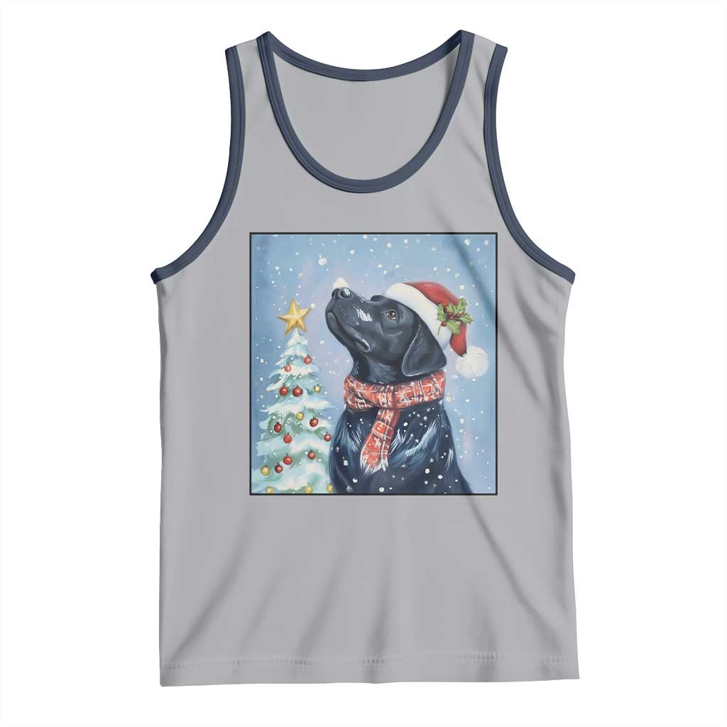 Cute Black Lab Christmas Tank Top Holiday Dog Lover Gift Idea TS12 Athletic Heather Navy Print Your Wear