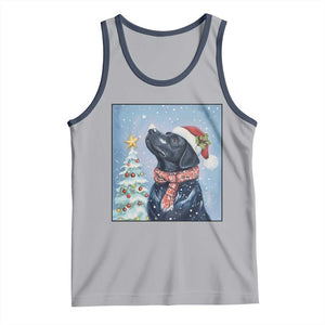 Cute Black Lab Christmas Tank Top Holiday Dog Lover Gift Idea TS12 Athletic Heather Navy Print Your Wear