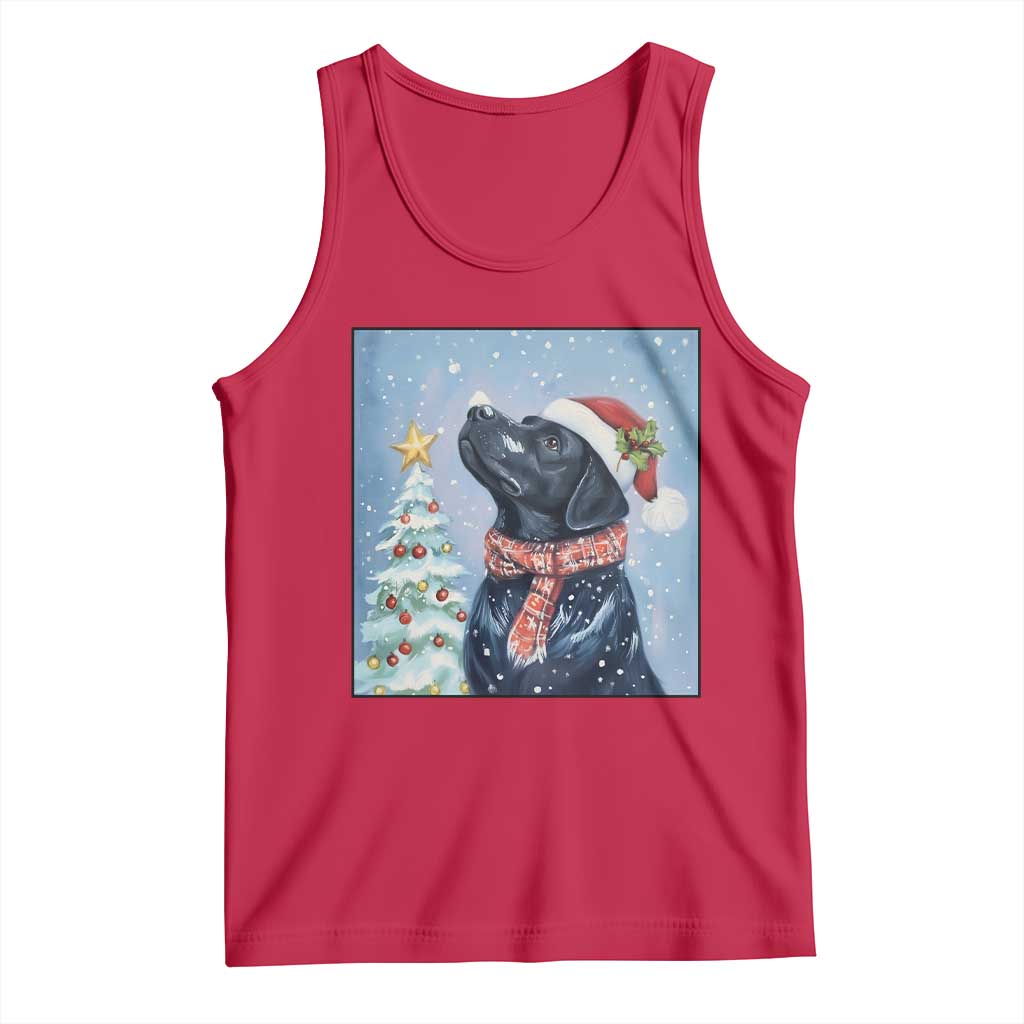 Cute Black Lab Christmas Tank Top Holiday Dog Lover Gift Idea TS12 Red Print Your Wear