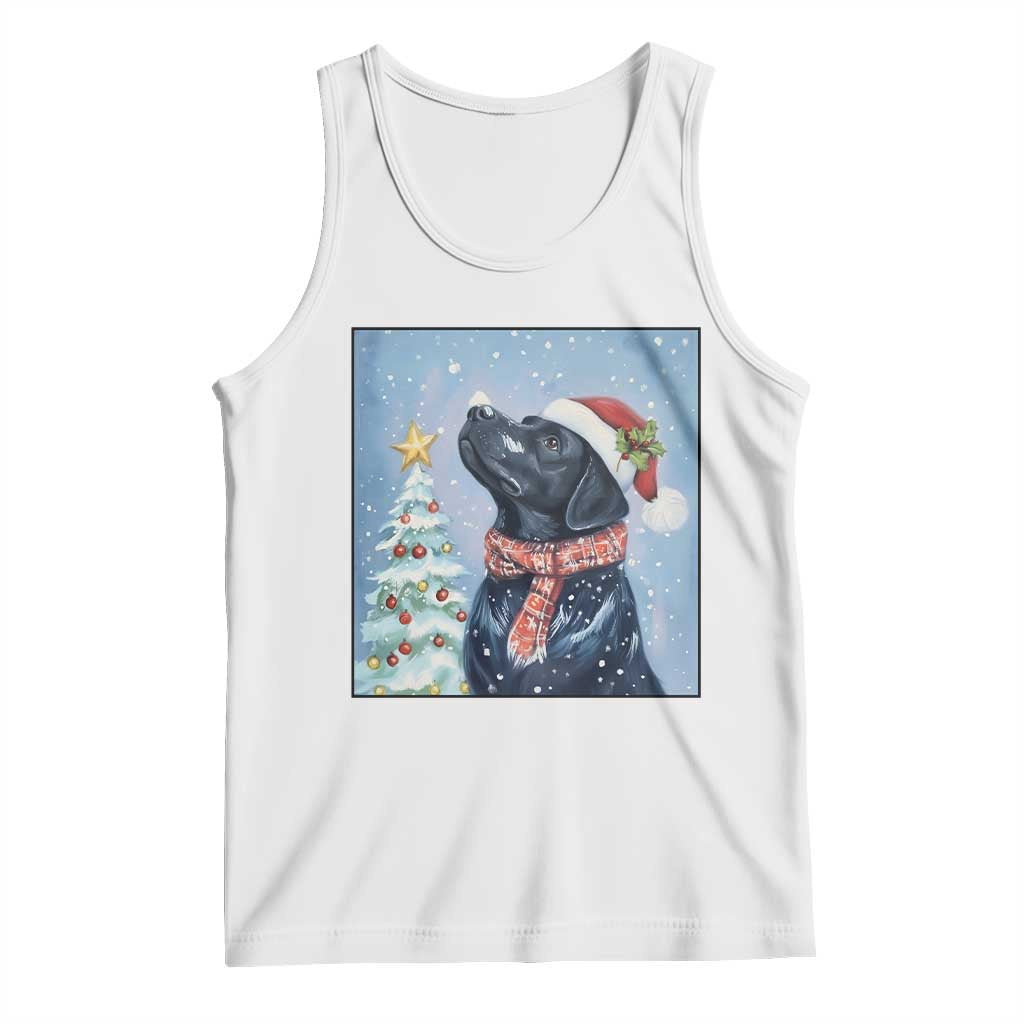 Cute Black Lab Christmas Tank Top Holiday Dog Lover Gift Idea TS12 White Print Your Wear