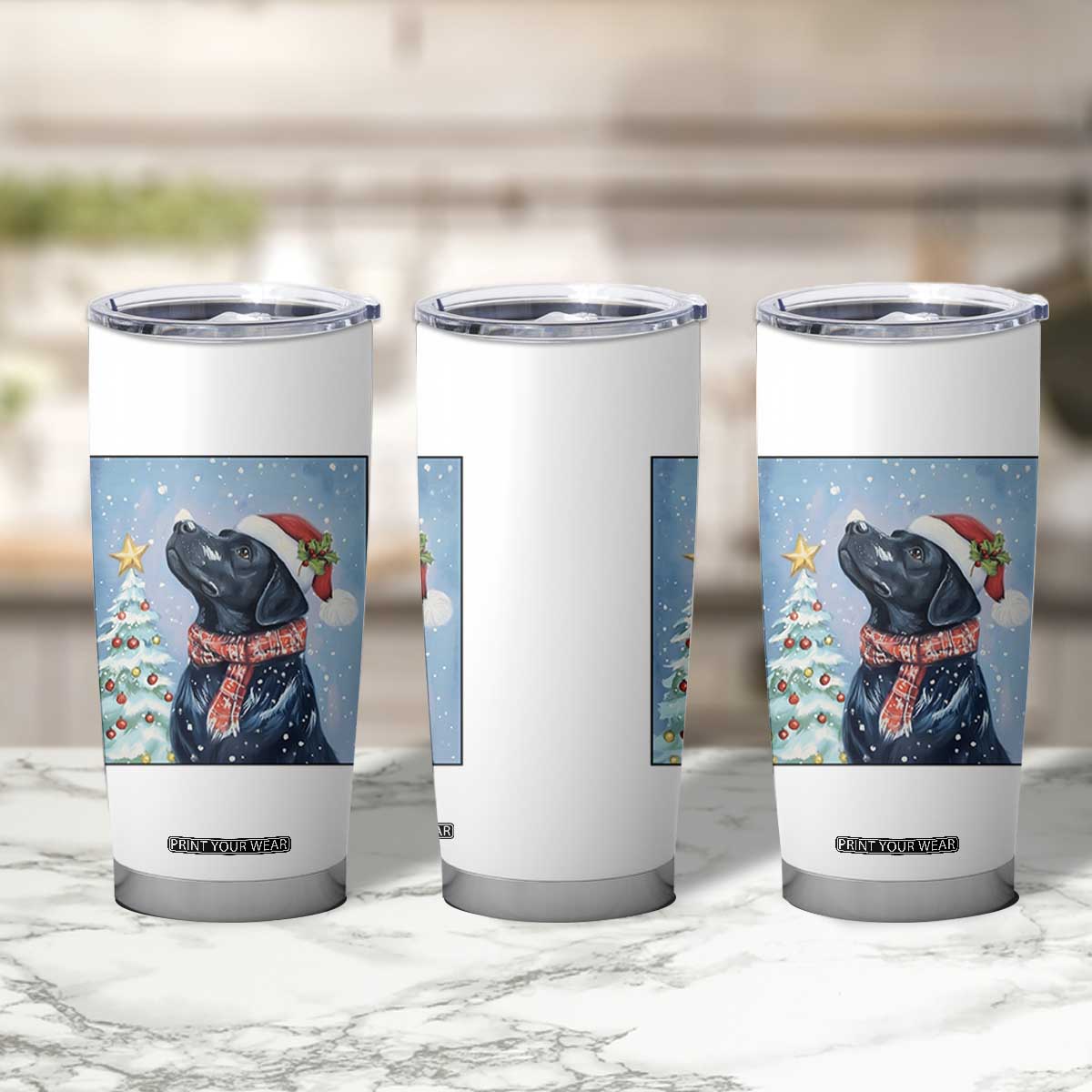 Cute Black Lab Christmas Tumbler Cup Holiday Dog Lover Gift Idea TS12 Print Your Wear