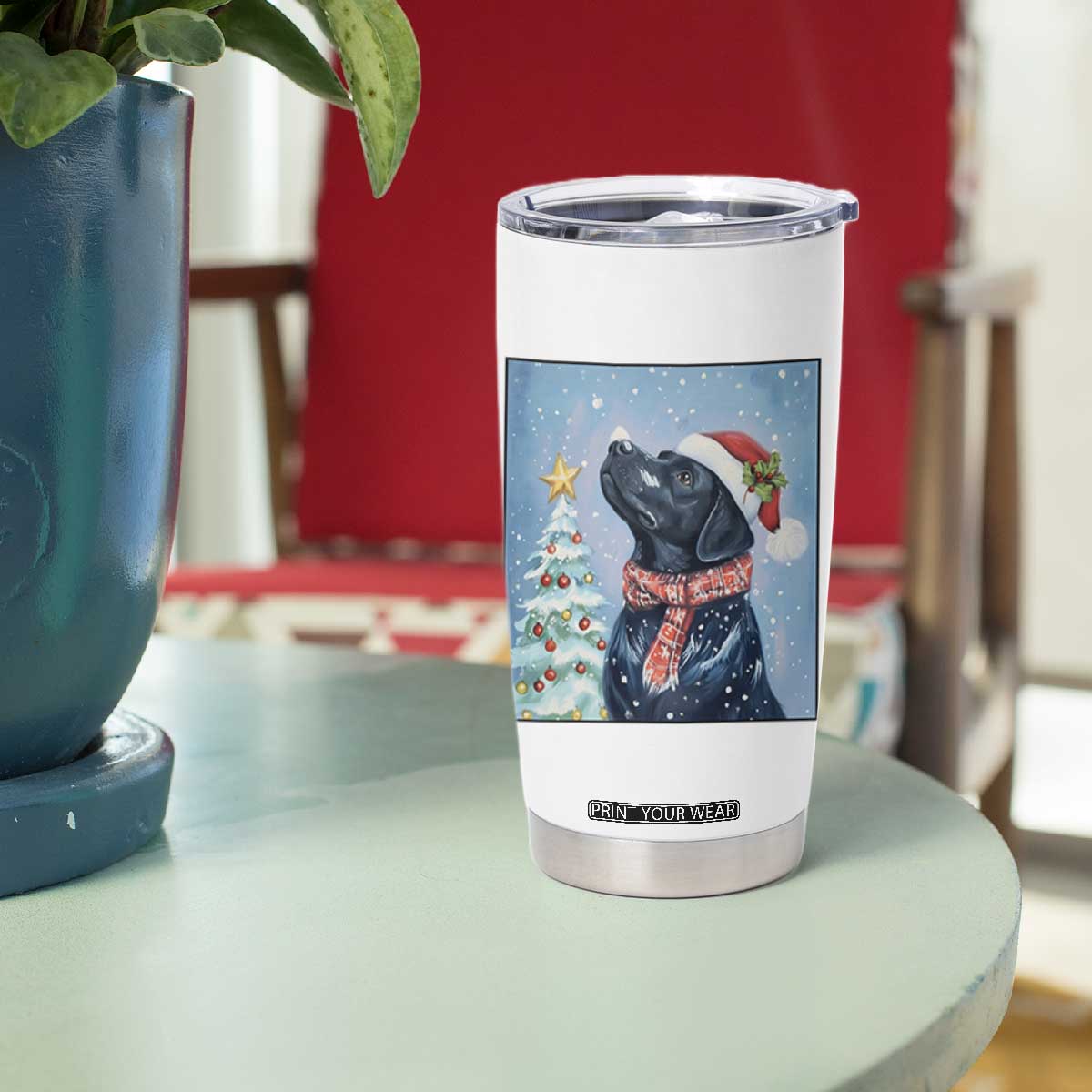 Cute Black Lab Christmas Tumbler Cup Holiday Dog Lover Gift Idea TS12 Print Your Wear