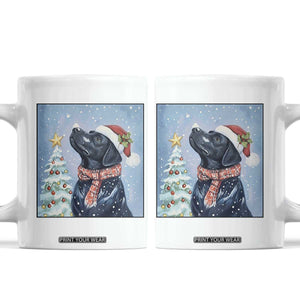 Cute Black Lab Christmas Coffee Mug Holiday Dog Lover Gift Idea TS12 White Print Your Wear