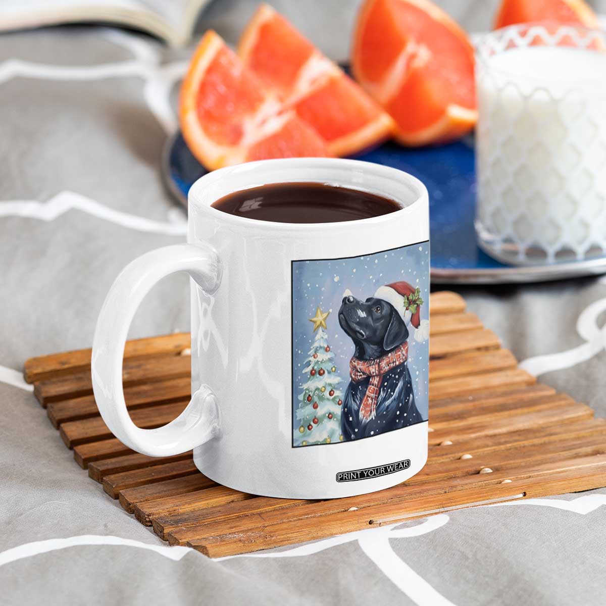 Cute Black Lab Christmas Coffee Mug Holiday Dog Lover Gift Idea TS12 Print Your Wear
