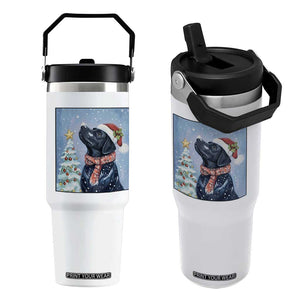 Cute Black Lab Christmas Flip Straw Tumbler Holiday Dog Lover Gift Idea TS12 One Size: 30 oz White Print Your Wear