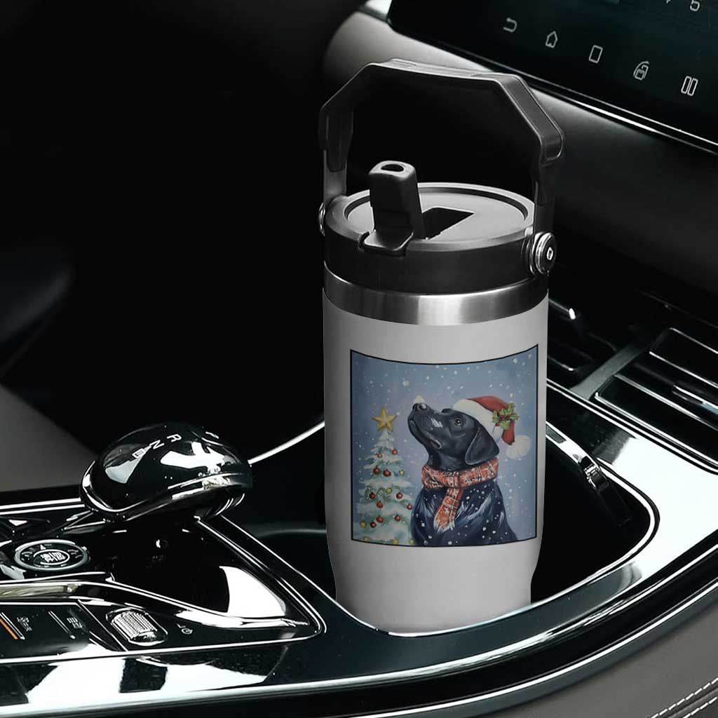 Cute Black Lab Christmas Flip Straw Tumbler Holiday Dog Lover Gift Idea TS12 Print Your Wear