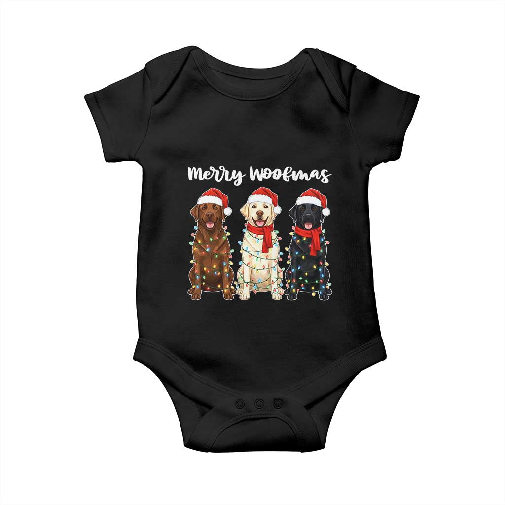 Funny Merry Woofmas Baby Onesie Labrador Funny Christmas Dog Lover Gift TS12 Black Print Your Wear