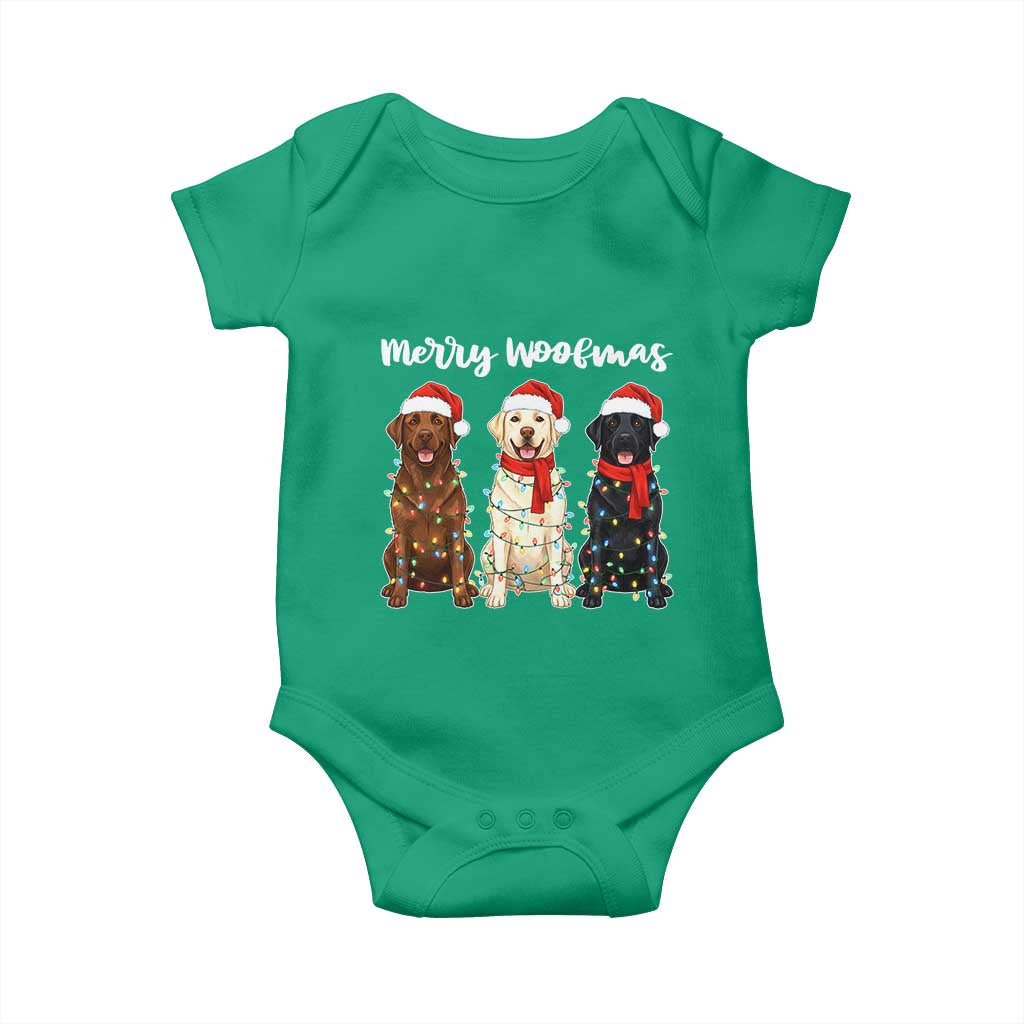 Funny Merry Woofmas Baby Onesie Labrador Funny Christmas Dog Lover Gift TS12 Irish Green Print Your Wear