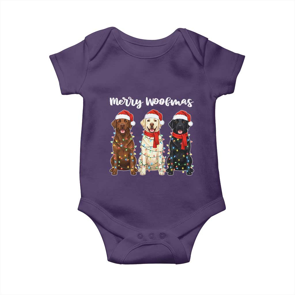 Funny Merry Woofmas Baby Onesie Labrador Funny Christmas Dog Lover Gift TS12 Purple Print Your Wear