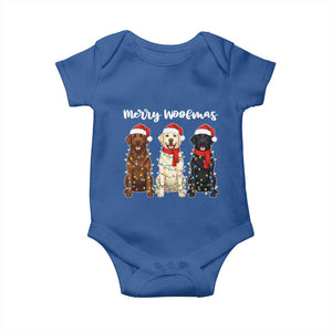 Funny Merry Woofmas Baby Onesie Labrador Funny Christmas Dog Lover Gift TS12 Royal Blue Print Your Wear