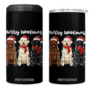 Funny Merry Woofmas 4 in 1 Can Cooler Tumbler Labrador Funny Christmas Dog Lover Gift TS12 One Size: 16 oz Black Print Your Wear