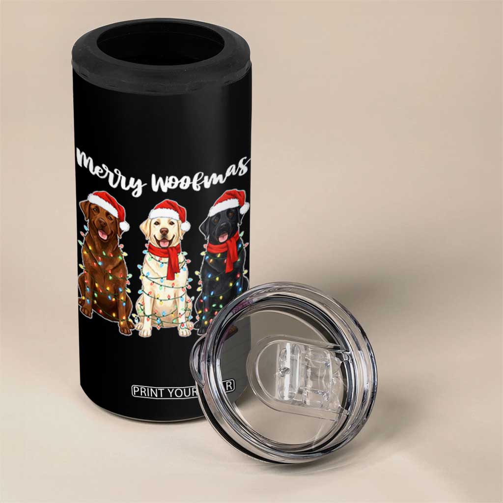 Funny Merry Woofmas 4 in 1 Can Cooler Tumbler Labrador Funny Christmas Dog Lover Gift TS12 Print Your Wear