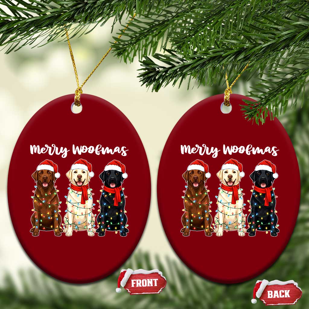 Funny Merry Woofmas Ceramic Ornament Labrador Funny Xmas Dog Lover Gift TS12 Print Your Wear