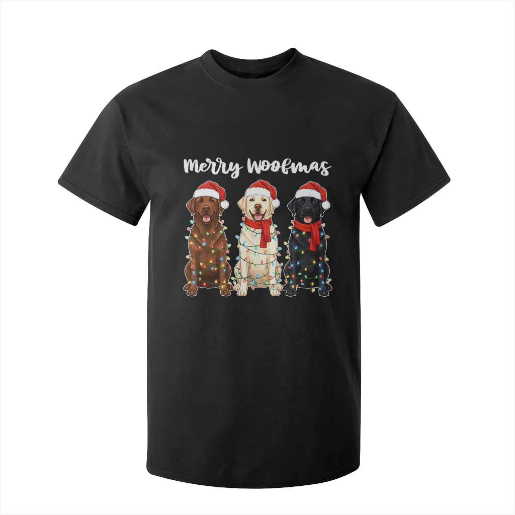 Funny Merry Woofmas T Shirt For Kid Labrador Funny Christmas Dog Lover Gift TS12 Black Print Your Wear
