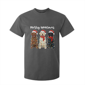 Funny Merry Woofmas T Shirt For Kid Labrador Funny Christmas Dog Lover Gift TS12 Dark Heather Print Your Wear