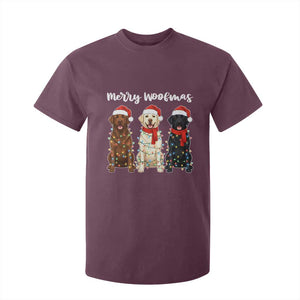 Funny Merry Woofmas T Shirt For Kid Labrador Funny Christmas Dog Lover Gift TS12 Maroon Print Your Wear