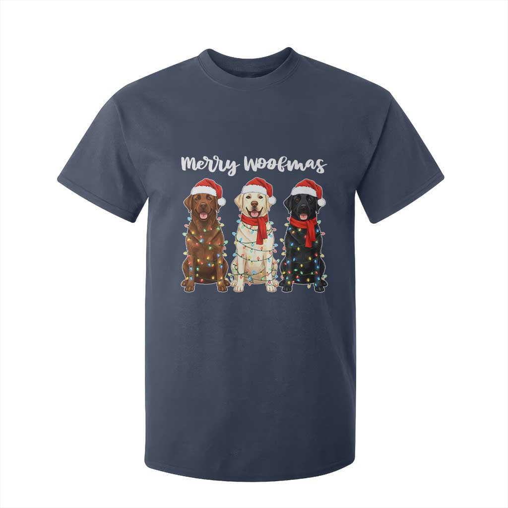 Funny Merry Woofmas T Shirt For Kid Labrador Funny Christmas Dog Lover Gift TS12 Navy Print Your Wear