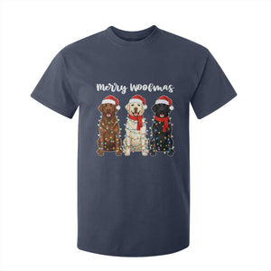 Funny Merry Woofmas T Shirt For Kid Labrador Funny Christmas Dog Lover Gift TS12 Navy Print Your Wear
