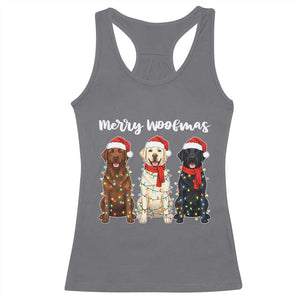 Funny Merry Woofmas Racerback Tank Top Labrador Funny Christmas Dog Lover Gift TS12 Charcoal Print Your Wear