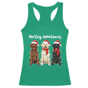 Funny Merry Woofmas Racerback Tank Top Labrador Funny Christmas Dog Lover Gift TS12 Irish Green Print Your Wear