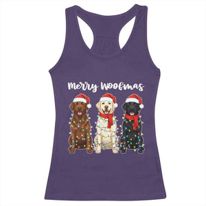 Funny Merry Woofmas Racerback Tank Top Labrador Funny Christmas Dog Lover Gift TS12 Purple Print Your Wear