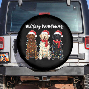 Funny Merry Woofmas Spare Tire Cover Labrador Funny Christmas Dog Lover Gift TS12 No hole Black Print Your Wear