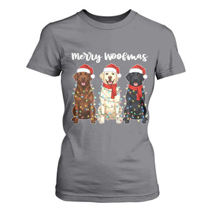 Funny Merry Woofmas T Shirt For Women Labrador Funny Christmas Dog Lover Gift TS12 Charcoal Print Your Wear