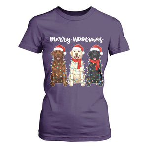 Funny Merry Woofmas T Shirt For Women Labrador Funny Christmas Dog Lover Gift TS12 Purple Print Your Wear
