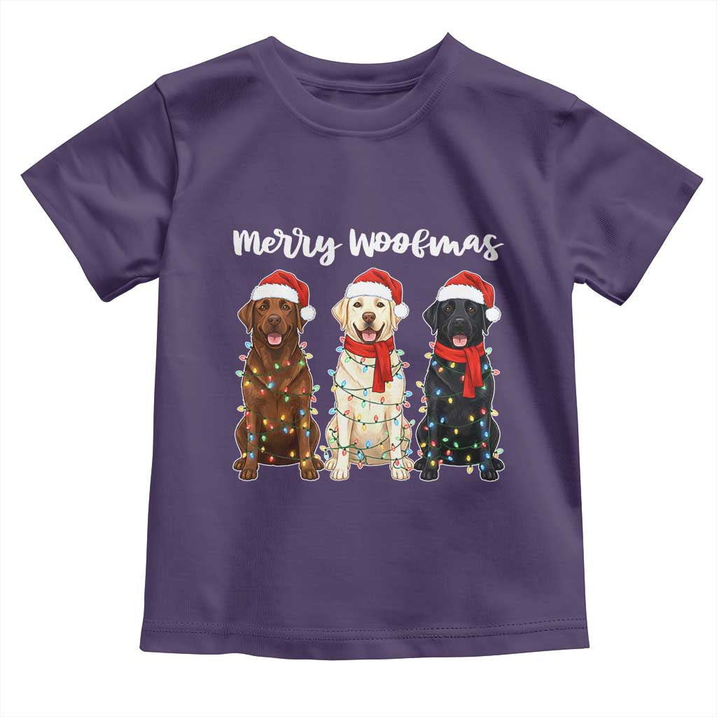 Funny Merry Woofmas Toddler T Shirt Labrador Funny Christmas Dog Lover Gift TS12 Purple Print Your Wear