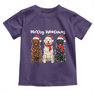 Funny Merry Woofmas Toddler T Shirt Labrador Funny Christmas Dog Lover Gift TS12 Purple Print Your Wear