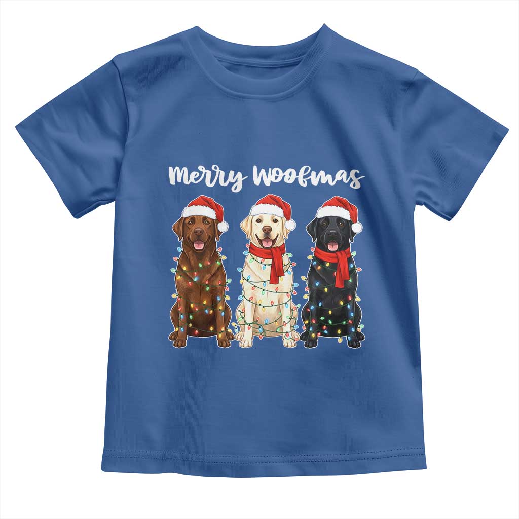 Funny Merry Woofmas Toddler T Shirt Labrador Funny Christmas Dog Lover Gift TS12 Royal Blue Print Your Wear