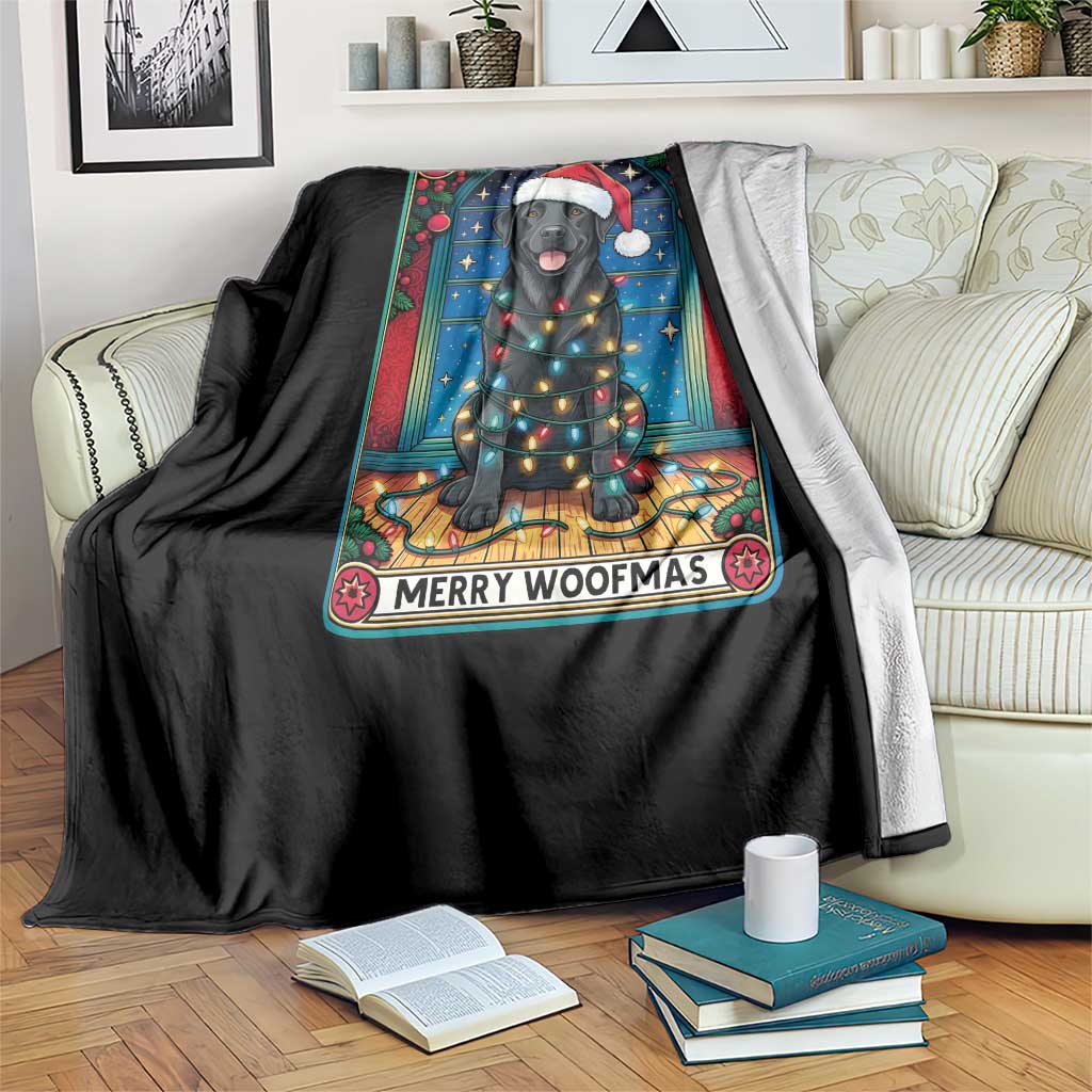 Merry Woofmas Throw Blanket Funny Tarot Card Labrador Retriever Christmas Gift TS12 Print Your Wear