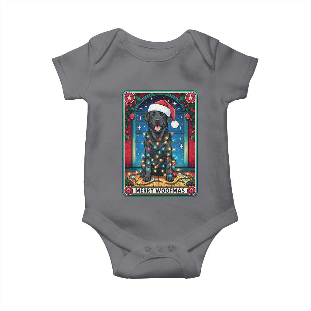 Merry Woofmas Baby Onesie Funny Tarot Card Labrador Retriever Christmas Gift TS12 Charcoal Print Your Wear