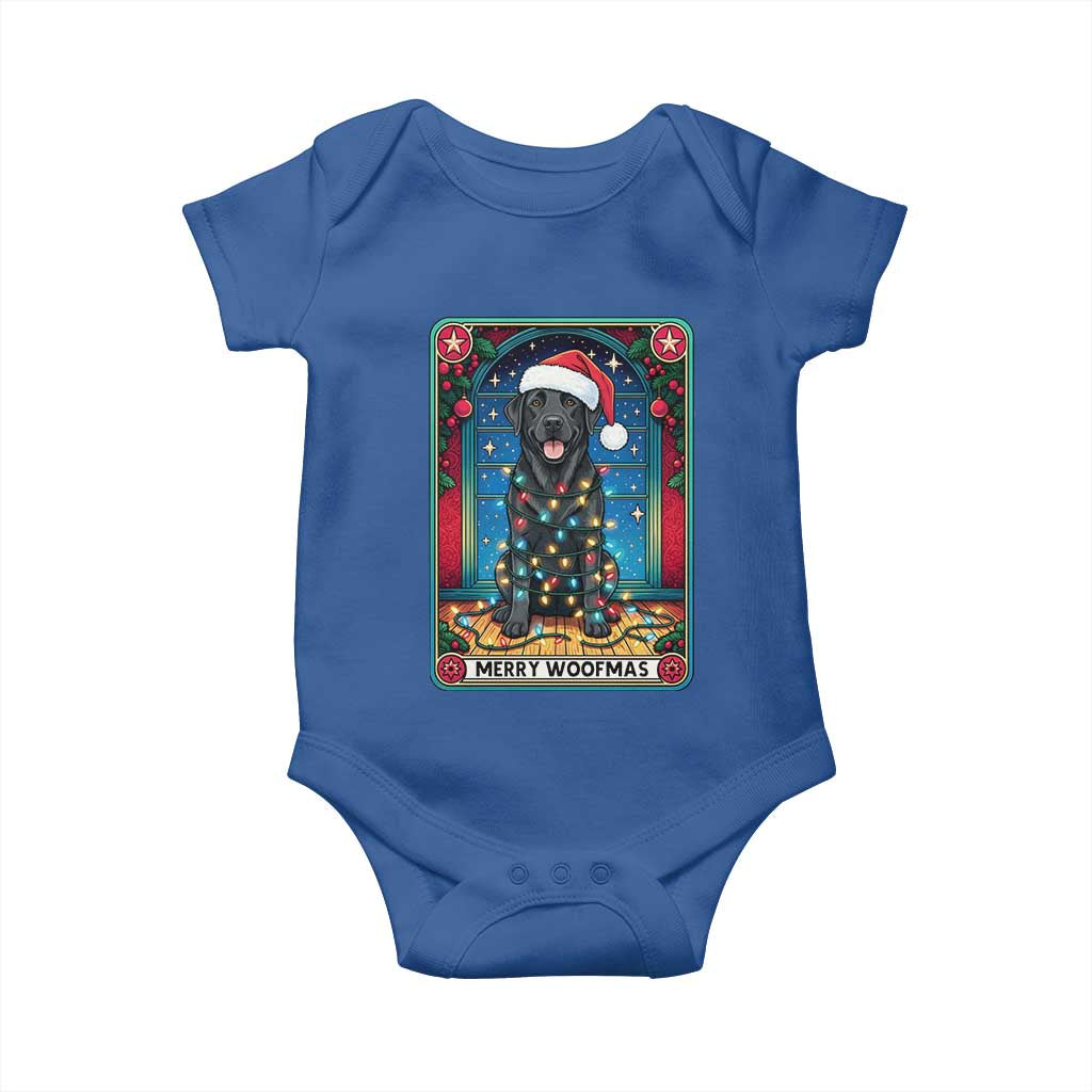 Merry Woofmas Baby Onesie Funny Tarot Card Labrador Retriever Christmas Gift TS12 Royal Blue Print Your Wear
