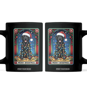 Merry Woofmas Coffee Mug Funny Tarot Card Labrador Retriever Christmas Gift TS12 Black Print Your Wear
