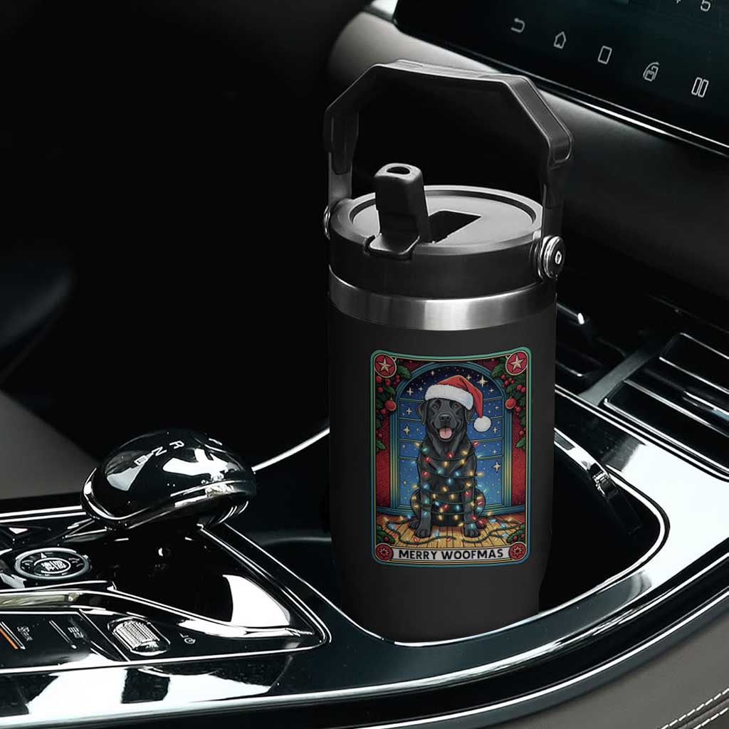 Merry Woofmas Flip Straw Tumbler Funny Tarot Card Labrador Retriever Christmas Gift TS12 Print Your Wear
