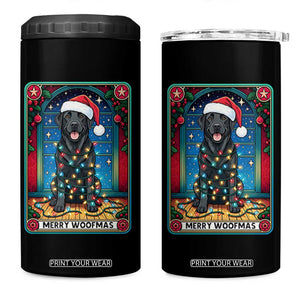 Merry Woofmas 4 in 1 Can Cooler Tumbler Funny Tarot Card Labrador Retriever Christmas Gift TS12 One Size: 16 oz Black Print Your Wear