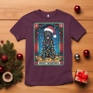Merry Woofmas T Shirt Funny Tarot Card Labrador Retriever Christmas Gift TS12 Maroon Print Your Wear